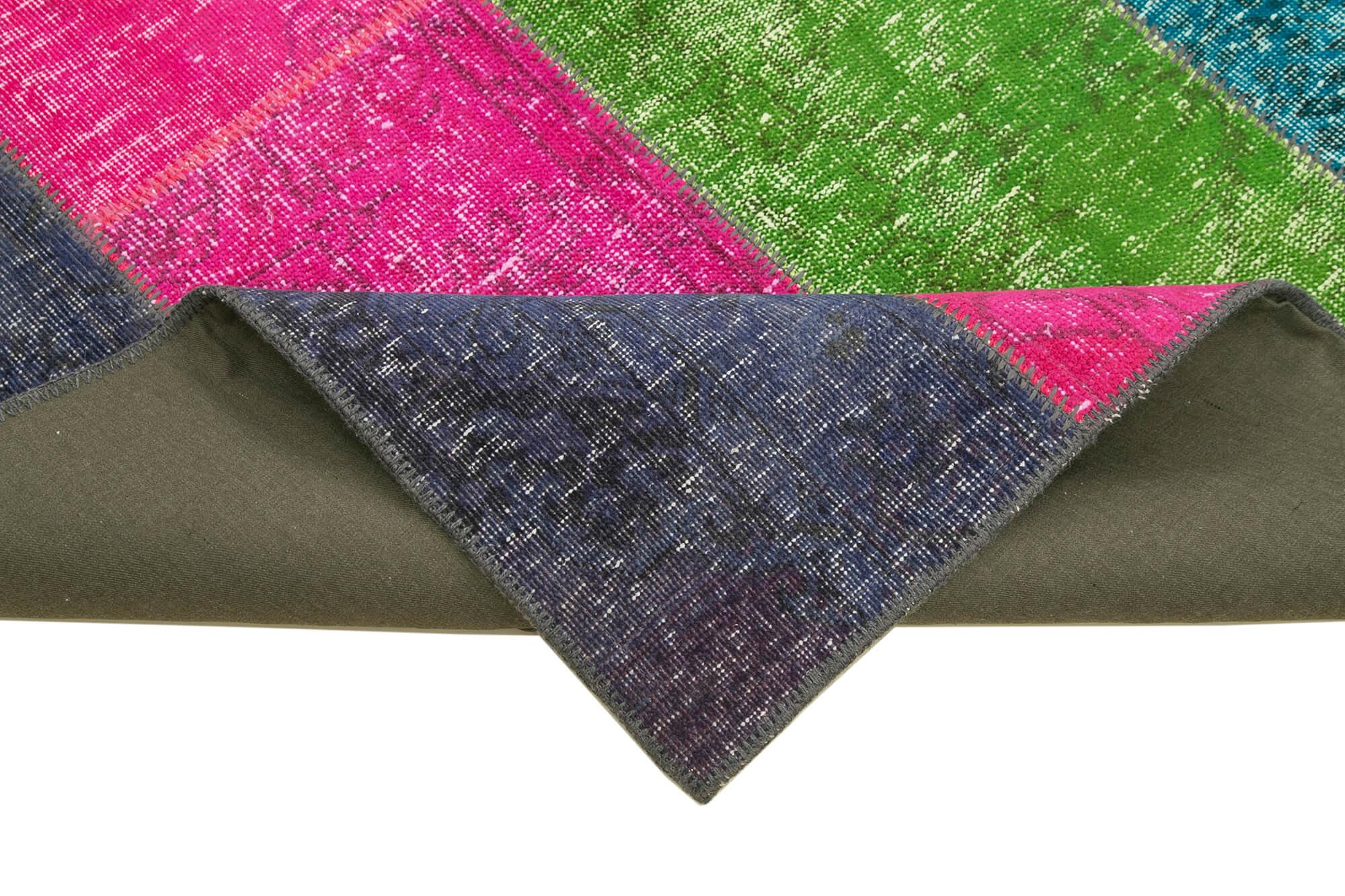 Kırk Yama Gri Patchwork Pamuk Yün El Dokuma Halısı 200x300 Agacan
