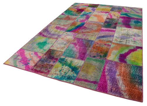 Kırk Yama Gri Patchwork Pamuk Yün El Dokuma Halısı 200x300 Agacan