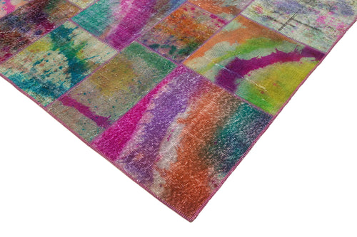 Kırk Yama Gri Patchwork Pamuk Yün El Dokuma Halısı 200x300 Agacan