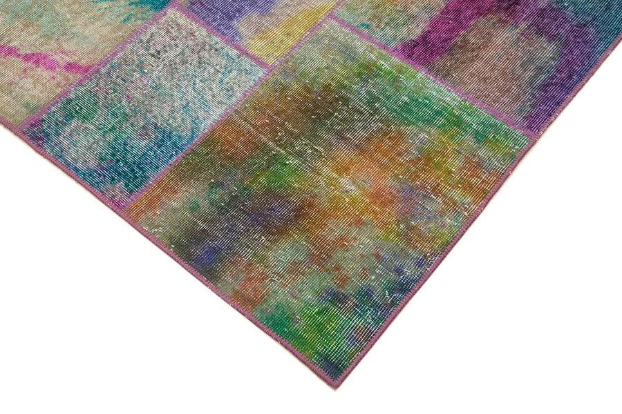 Patchwork 6 Metrekare El Dokuma Yün Halı Çok Renkli Pembe 198x301 cm 31376 – Oturma odası kullanımı