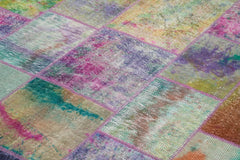 Kırk Yama Gri Patchwork Pamuk Yün El Dokuma Halısı 197x301 Agacan