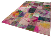 Kırk Yama Gri Patchwork Pamuk Yün El Dokuma Halısı 198x300 Agacan