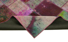 Kırk Yama Gri Patchwork Pamuk Yün El Dokuma Halısı 198x300 Agacan