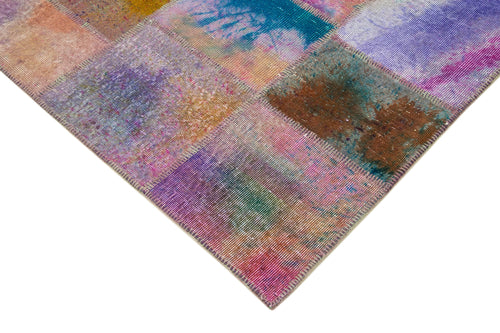 Kırk Yama Gri Patchwork Pamuk Yün El Dokuma Halısı 200x302 Agacan
