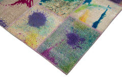 Kırk Yama Gri Patchwork Pamuk Yün El Dokuma Halısı 200x300 Agacan