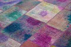 Kırk Yama Gri Patchwork Pamuk Yün El Dokuma Halısı 198x300 Agacan