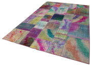 Kırk Yama Gri Patchwork Pamuk Yün El Dokuma Halısı 198x300 Agacan