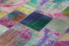 Kırk Yama Gri Patchwork Pamuk Yün El Dokuma Halısı 198x300 Agacan