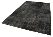 Kırk Yama Siyah Patchwork Pamuk Yün El Dokuma Halısı 193x300 Agacan