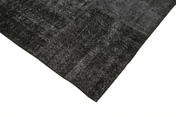 Kırk Yama Siyah Patchwork Pamuk Yün El Dokuma Halısı 193x300 Agacan