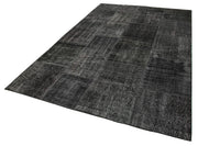 Kırk Yama Siyah Patchwork Pamuk Yün El Dokuma Halısı 193x299 Agacan