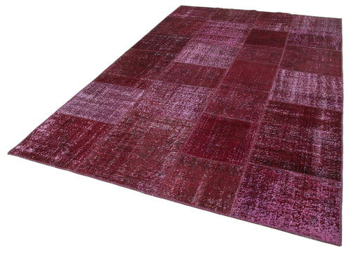 Kırk Yama Kırmızı Patchwork Pamuk Yün El Dokuma Halısı 199x300 Agacan