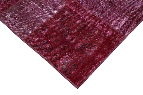 Kırk Yama Kırmızı Patchwork Pamuk Yün El Dokuma Halısı 199x300 Agacan