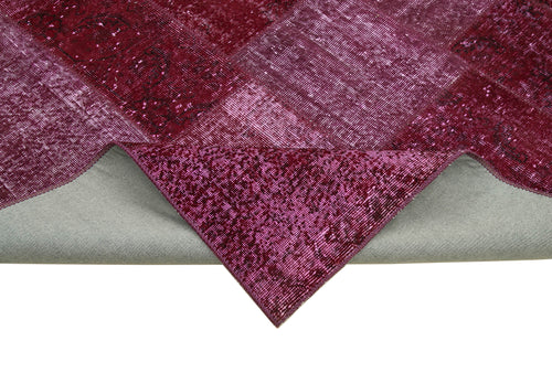 Kırk Yama Kırmızı Patchwork Pamuk Yün El Dokuma Halısı 199x300 Agacan