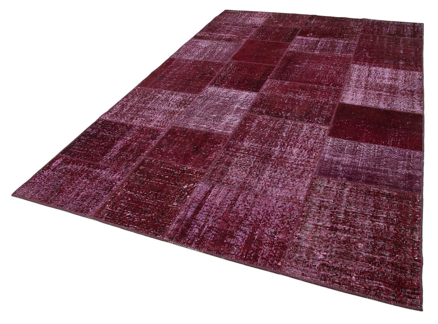 Kırk Yama Kırmızı Patchwork Pamuk Yün El Dokuma Halısı 193x300 Agacan