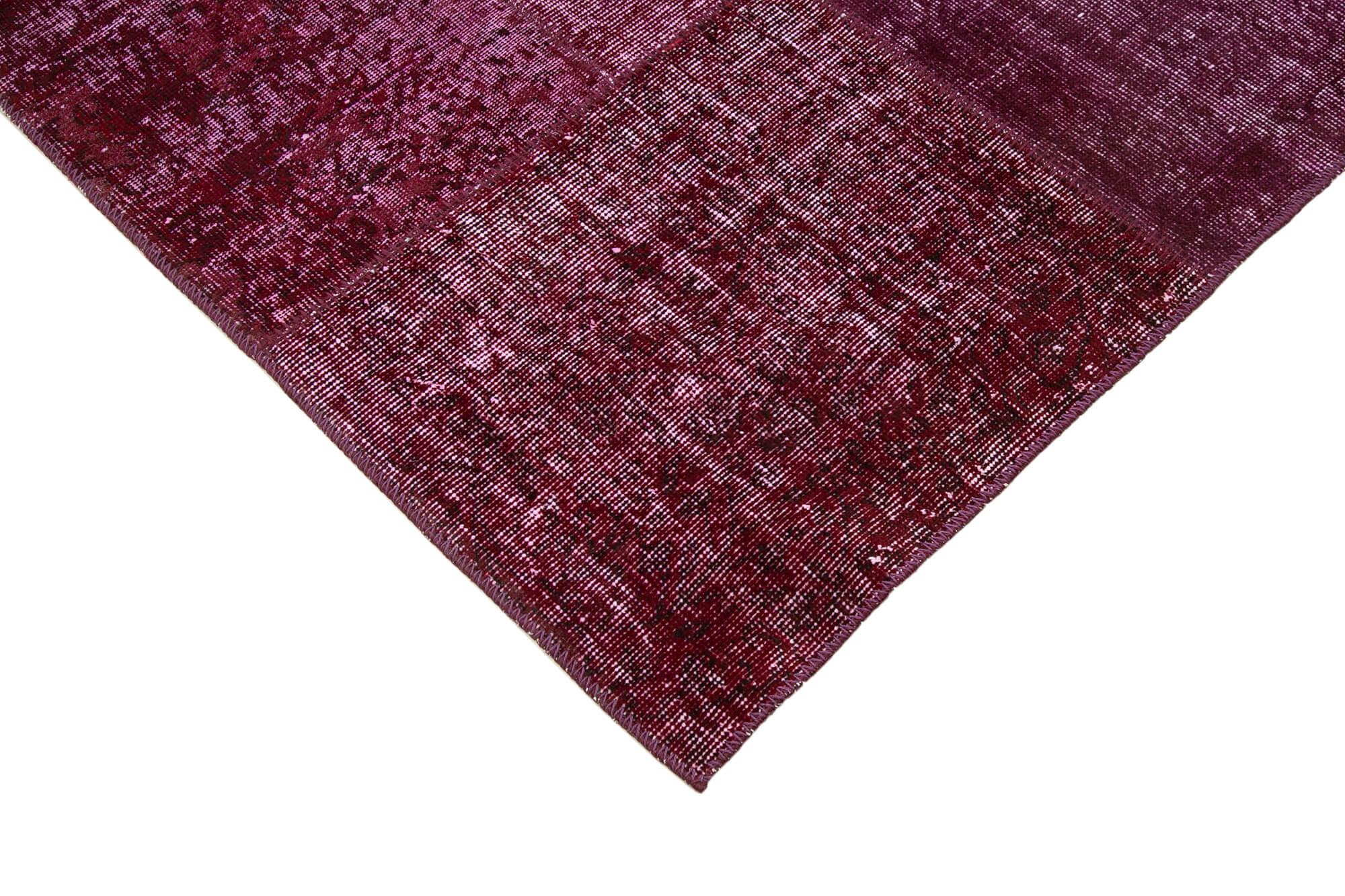 Kırk Yama Kırmızı Patchwork Pamuk Yün El Dokuma Halısı 193x300 Agacan