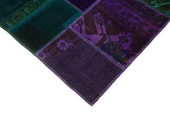 Kırk Yama Gri Patchwork Pamuk Yün El Dokuma Halısı 202x310 Agacan