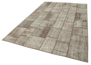 Kırk Yama Kahverengi Patchwork Pamuk Yün El Dokuma Halısı 202x297 Agacan
