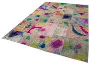 Kırk Yama Gri Patchwork Pamuk Yün El Dokuma Halısı 204x300 Agacan