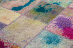 Kırk Yama Gri Patchwork Pamuk Yün El Dokuma Halısı 200x301 Agacan