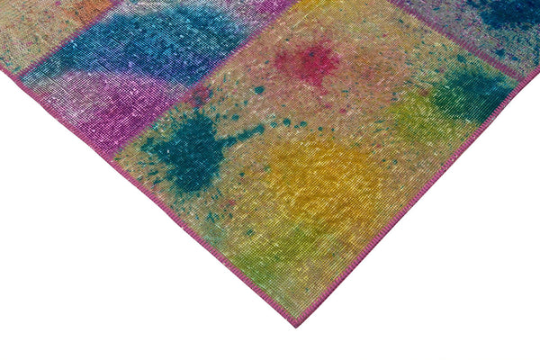 Kırk Yama Gri Patchwork Pamuk Yün El Dokuma Halısı 198x300 Agacan