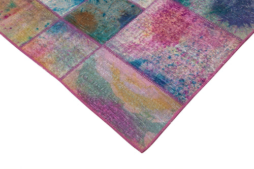 Kırk Yama Gri Patchwork Pamuk Yün El Dokuma Halısı 197x300 Agacan