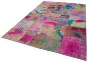 Kırk Yama Gri Patchwork Pamuk Yün El Dokuma Halısı 199x298 Agacan