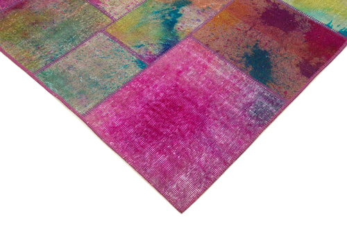 Kırk Yama Gri Patchwork Pamuk Yün El Dokuma Halısı 199x298 Agacan