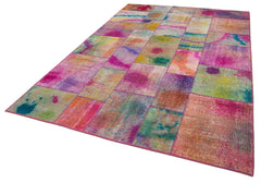 Kırk Yama Gri Patchwork Pamuk Yün El Dokuma Halısı 197x299 Agacan
