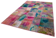 Kırk Yama Gri Patchwork Pamuk Yün El Dokuma Halısı 198x299 Agacan