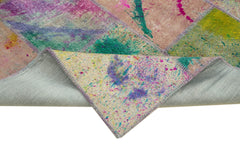 Kırk Yama Gri Patchwork Pamuk Yün El Dokuma Halısı 200x303 Agacan