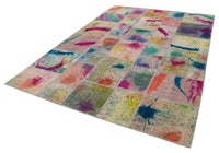 Patchwork 6 Metrekare El Dokuma Yün Halı Çok Renkli Bej 206x305 cm 31594