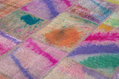 Kırk Yama Gri Patchwork Pamuk Yün El Dokuma Halısı 198x301 Agacan