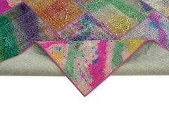 Kırk Yama Gri Patchwork Pamuk Yün El Dokuma Halısı 196x300 Agacan