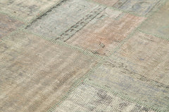 Kırk Yama Gri Patchwork Pamuk Yün El Dokuma Halısı 198x302 Agacan