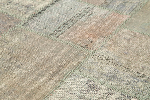 Kırk Yama Gri Patchwork Pamuk Yün El Dokuma Halısı 198x302 Agacan