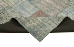 Kırk Yama Gri Patchwork Pamuk Yün El Dokuma Halısı 204x304 Agacan