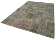 Kırk Yama Gri Patchwork Pamuk Yün El Dokuma Halısı 206x303 Agacan