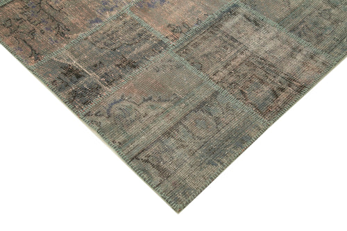Kırk Yama Gri Patchwork Pamuk Yün El Dokuma Halısı 206x303 Agacan