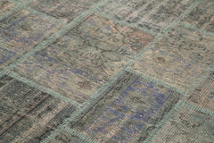 Kırk Yama Gri Patchwork Pamuk Yün El Dokuma Halısı 206x303 Agacan