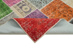 Kırk Yama Gri Patchwork Pamuk Yün El Dokuma Halısı 202x300 Agacan