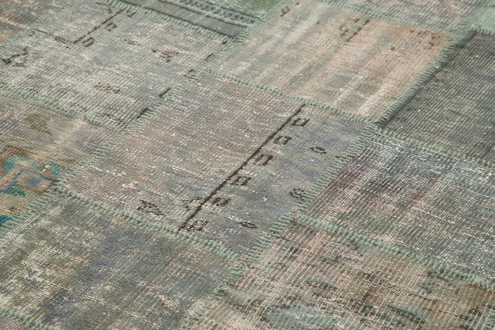 Kırk Yama Gri Patchwork Pamuk Yün El Dokuma Halısı 197x298 Agacan