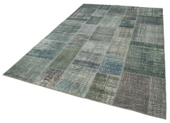 Kırk Yama Gri Patchwork Pamuk Yün El Dokuma Halısı 200x300 Agacan