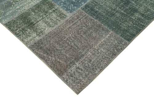 Kırk Yama Gri Patchwork Pamuk Yün El Dokuma Halısı 200x300 Agacan