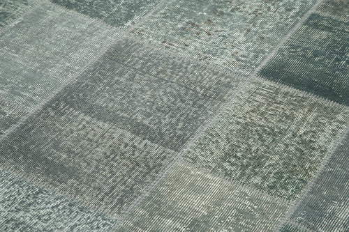 Kırk Yama Gri Patchwork Pamuk Yün El Dokuma Halısı 200x300 Agacan