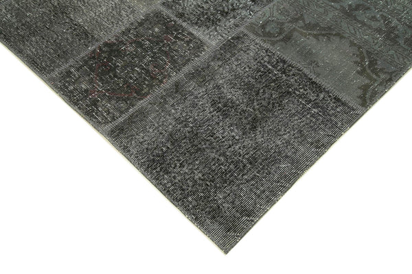 Kırk Yama Gri Patchwork Pamuk Yün El Dokuma Halısı 200x300 Agacan