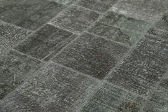 Kırk Yama Gri Patchwork Pamuk Yün El Dokuma Halısı 200x300 Agacan