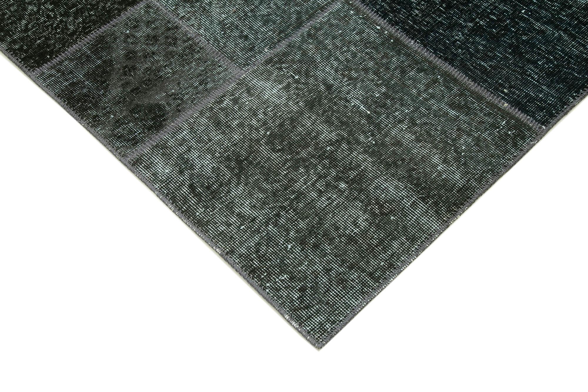 Kırk Yama Gri Patchwork Pamuk Yün El Dokuma Halısı 200x300 Agacan