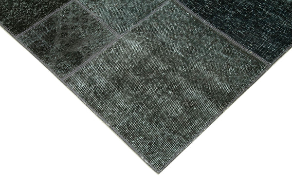 Kırk Yama Gri Patchwork Pamuk Yün El Dokuma Halısı 200x300 Agacan
