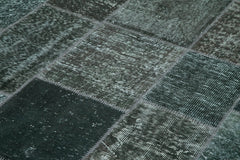 Kırk Yama Gri Patchwork Pamuk Yün El Dokuma Halısı 200x300 Agacan